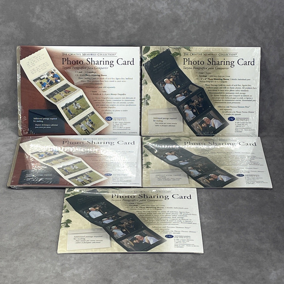 NEW Lot Of 5 Vtg Creative Memories Photo Sharing Card (3) 2001 (2) 2002 Retired - Picture 1 of 4